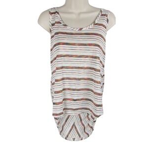 Women's Coveted Clothing Striped M sleeveless blouse High-low crossback Medium